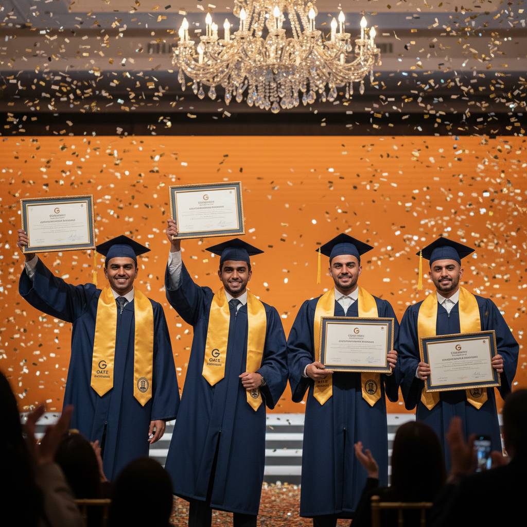  خريجون عرب يحملون شهادات برامج مهنية معتمدة من Gate Academy في حفل تخرج دولي. 